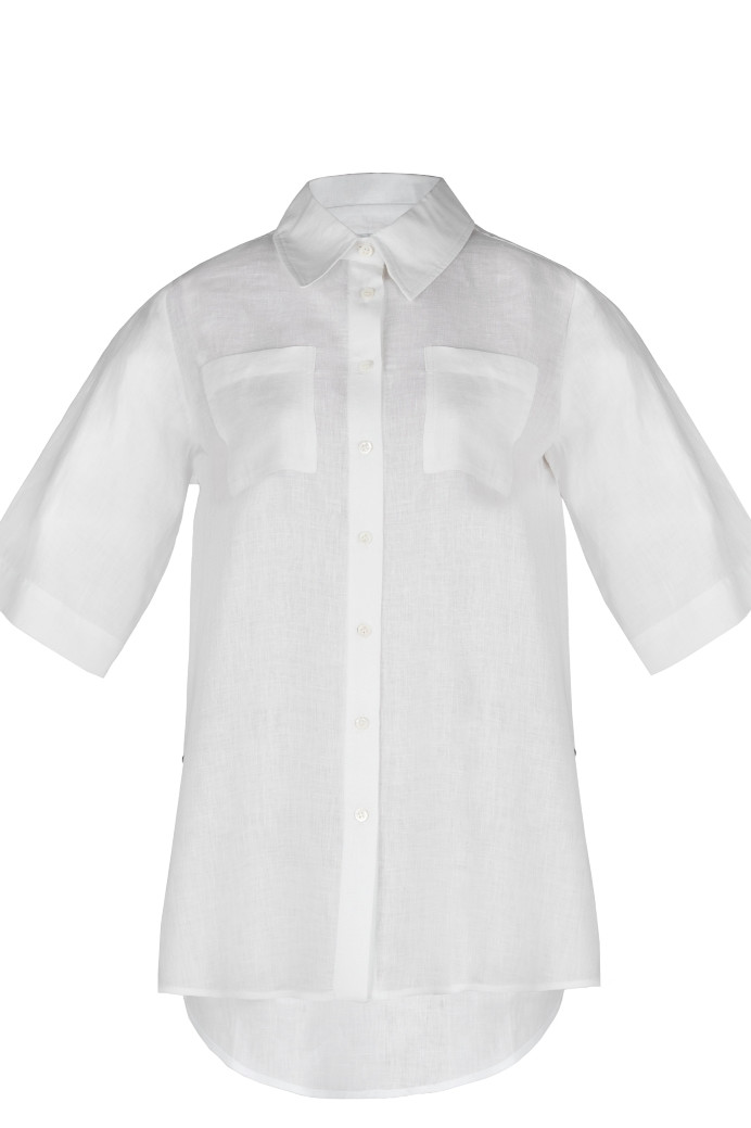Linen short-sleeved shirt