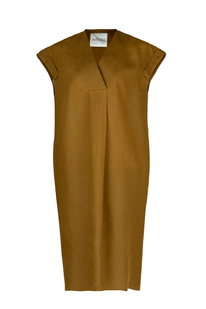 Midi-Kleid aus Leinen