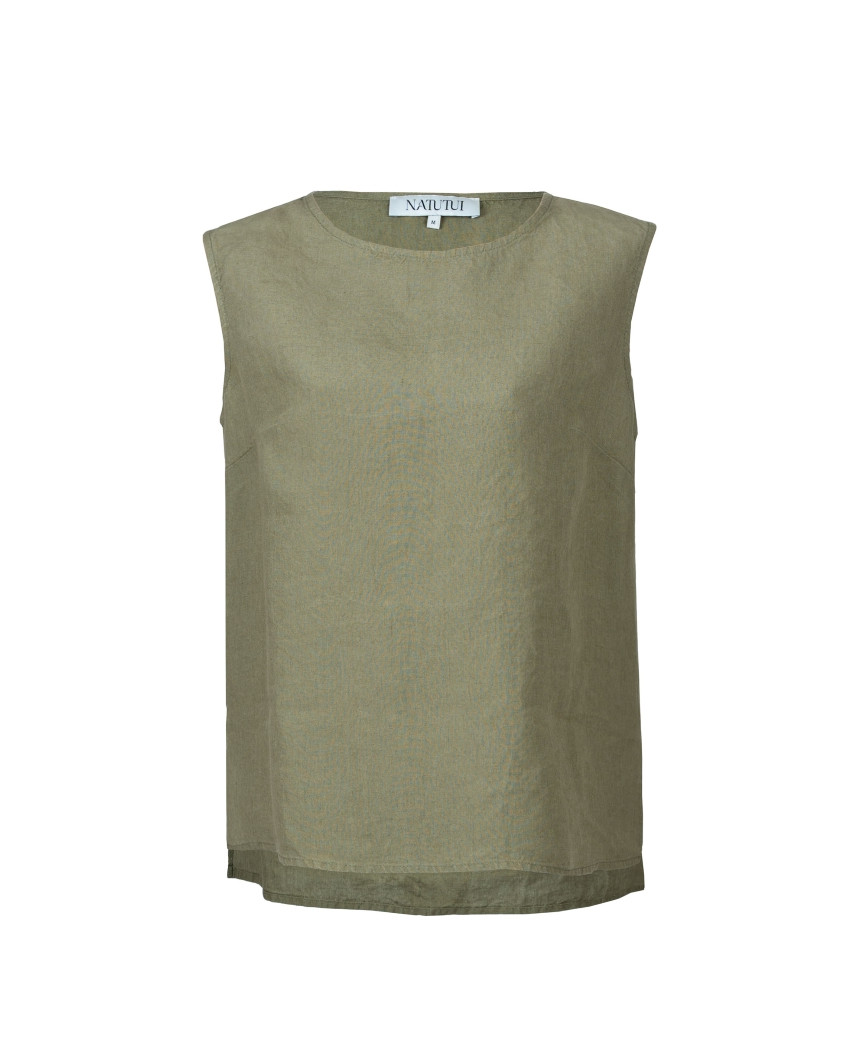Ärmellose Bluse aus Leinen