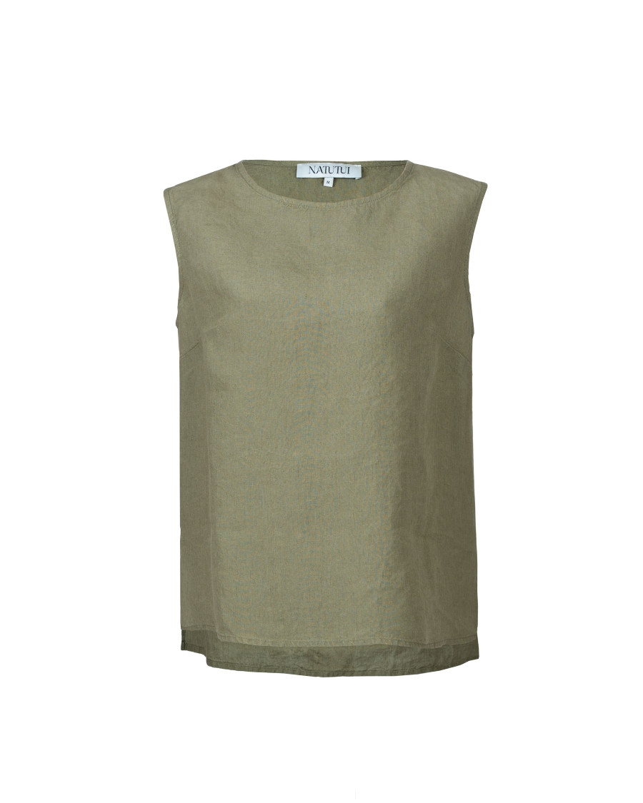 Ärmellose Bluse aus Leinen