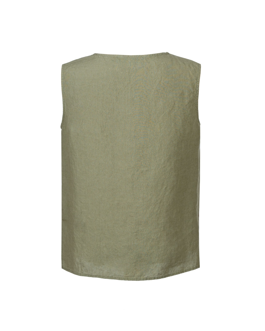 Ärmellose Bluse aus Leinen