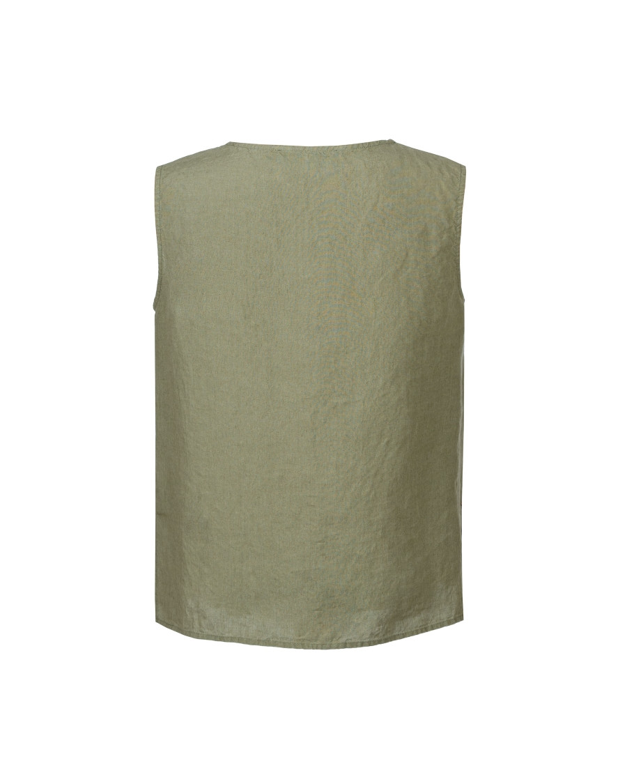 Ärmellose Bluse aus Leinen