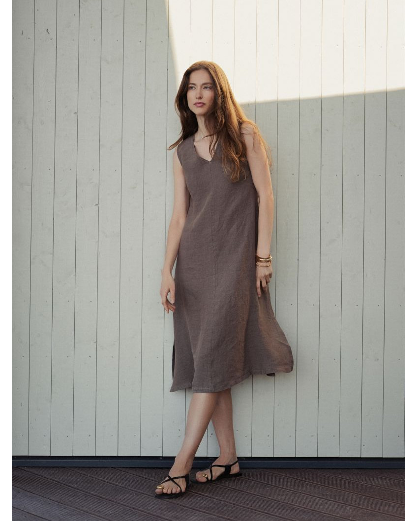 Linen sleeveless long dress