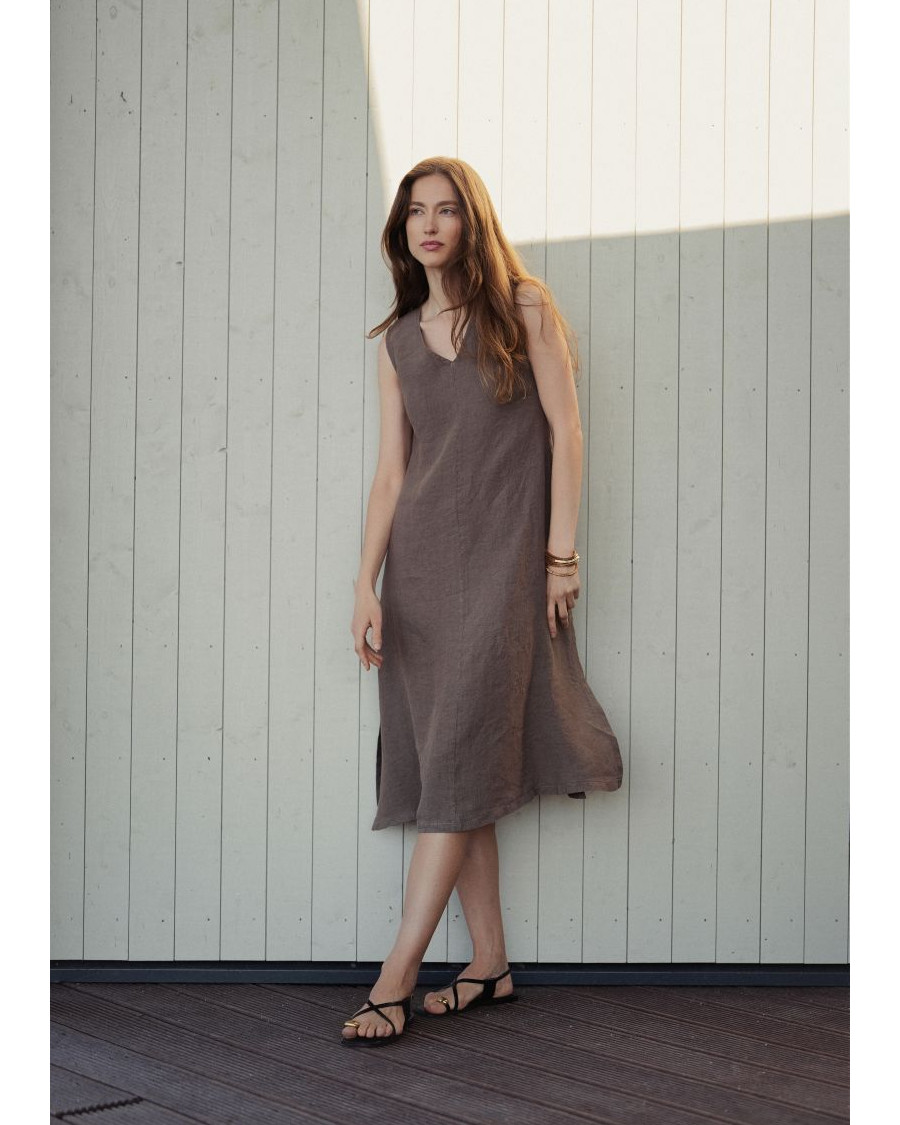 Linen sleeveless long dress