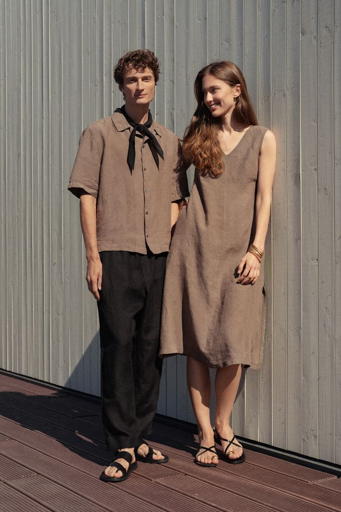 Linen sleeveless long dress