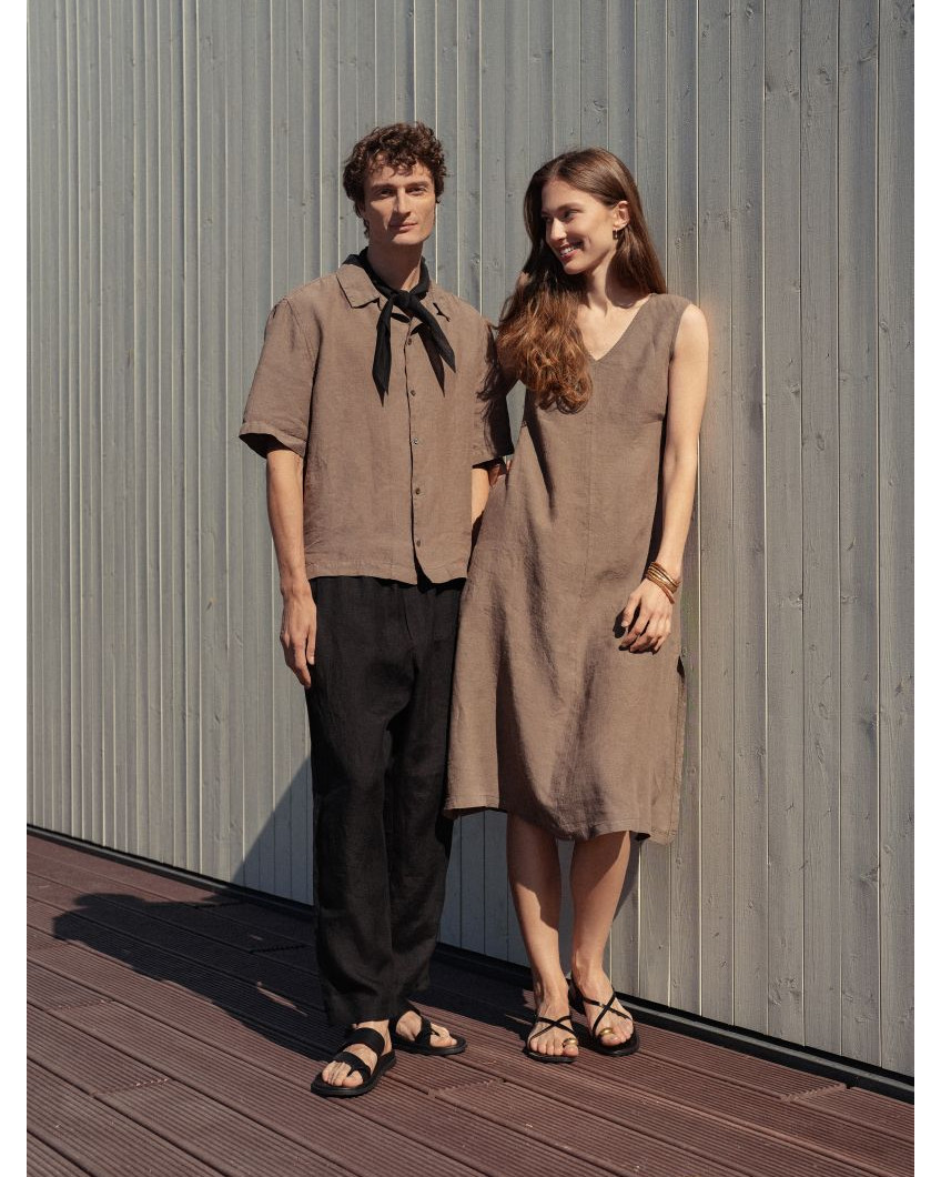 Linen sleeveless long dress