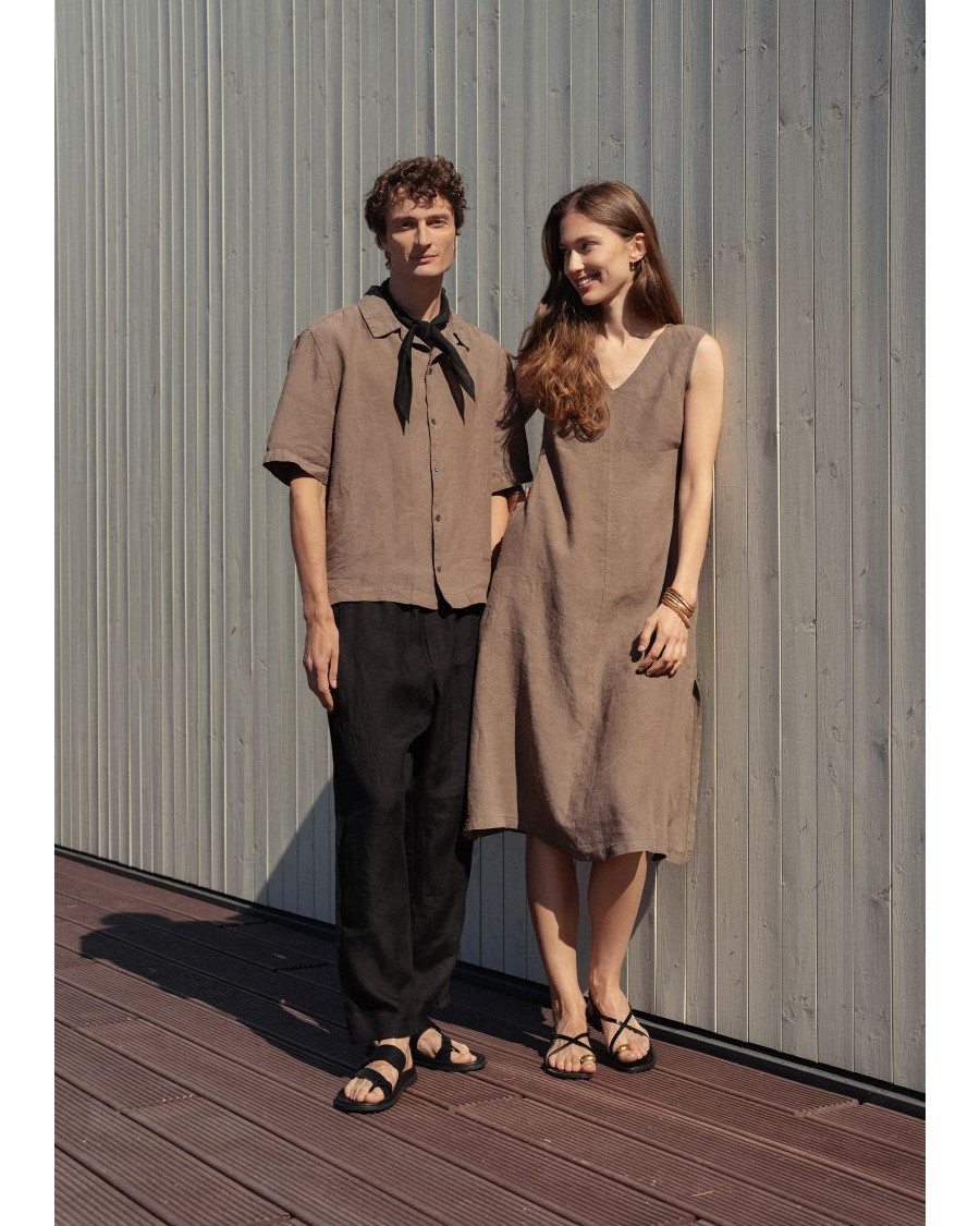 Linen sleeveless long dress