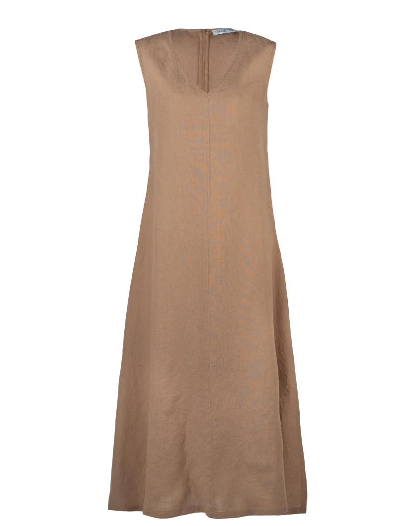 Ärmelloses langes Kleid aus Leinen