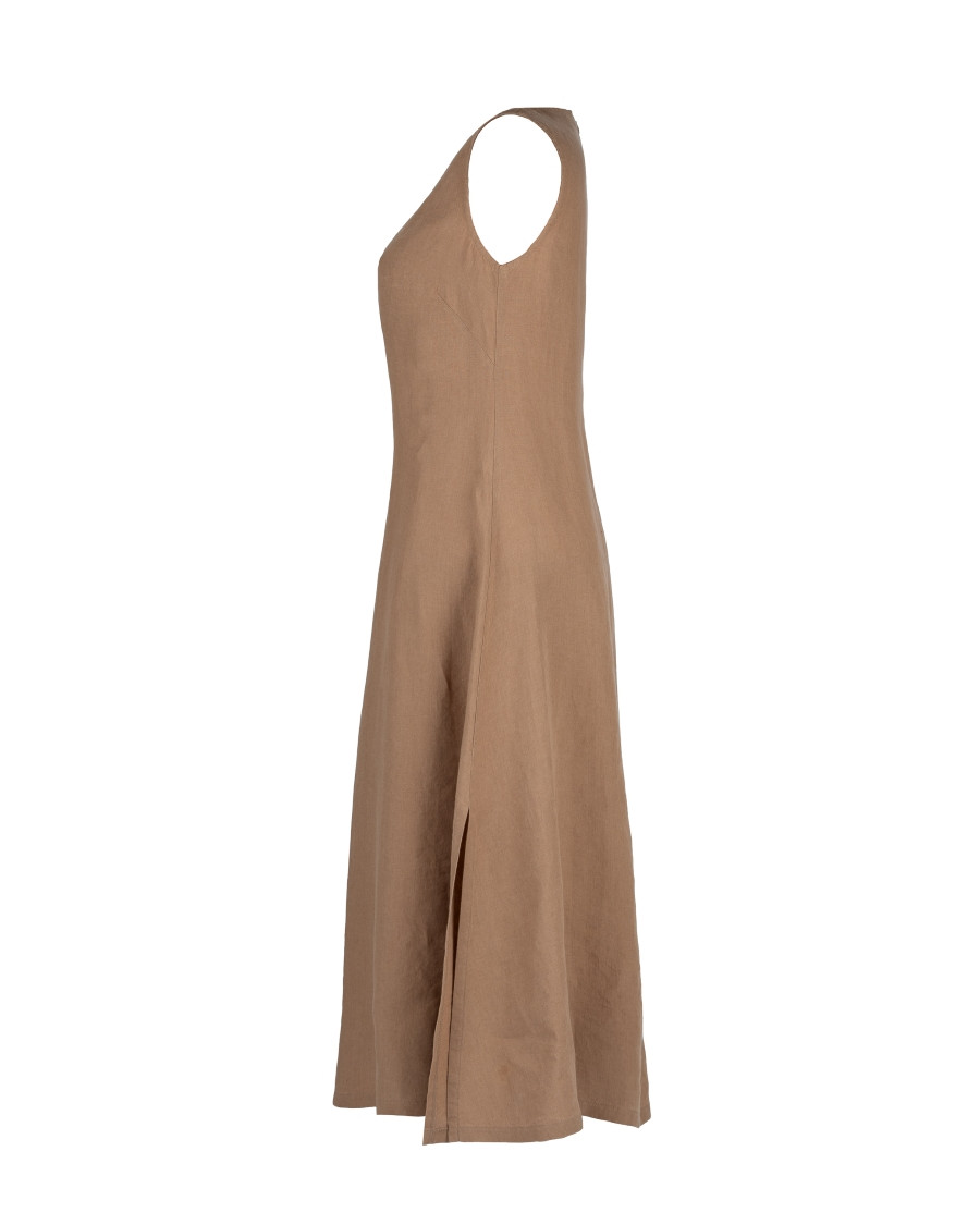 Ärmelloses langes Kleid aus Leinen