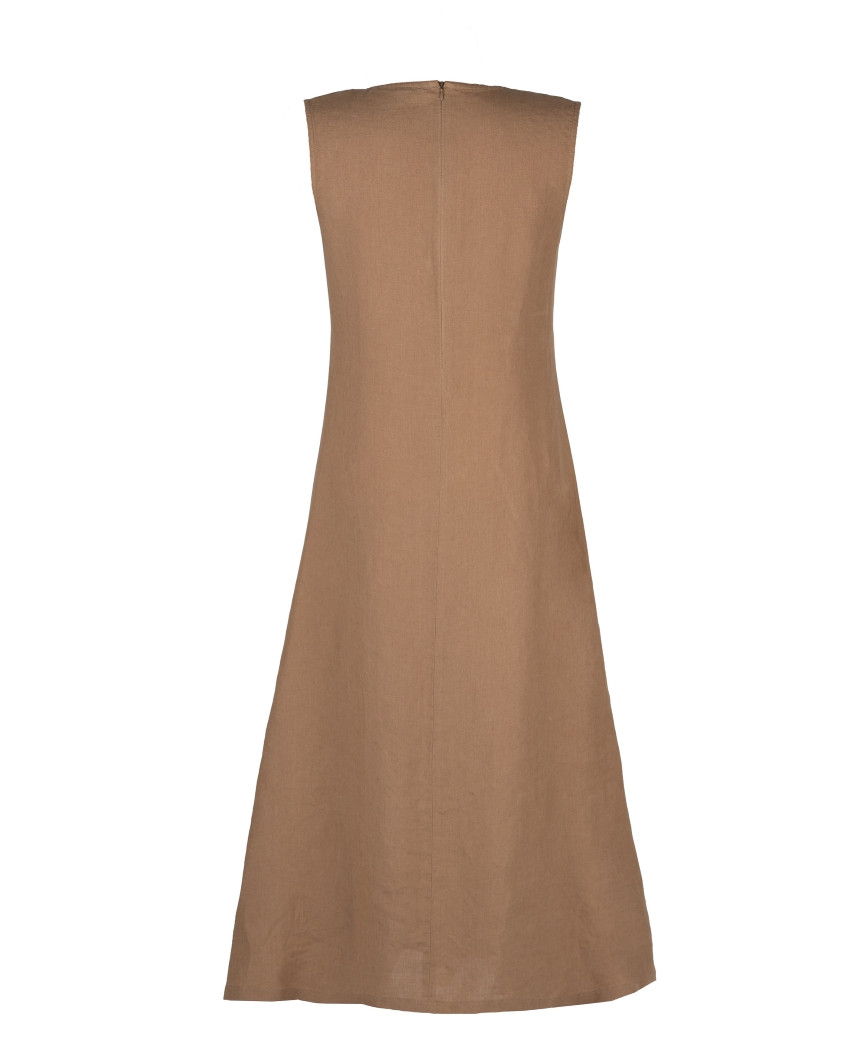 Ärmelloses langes Kleid aus Leinen
