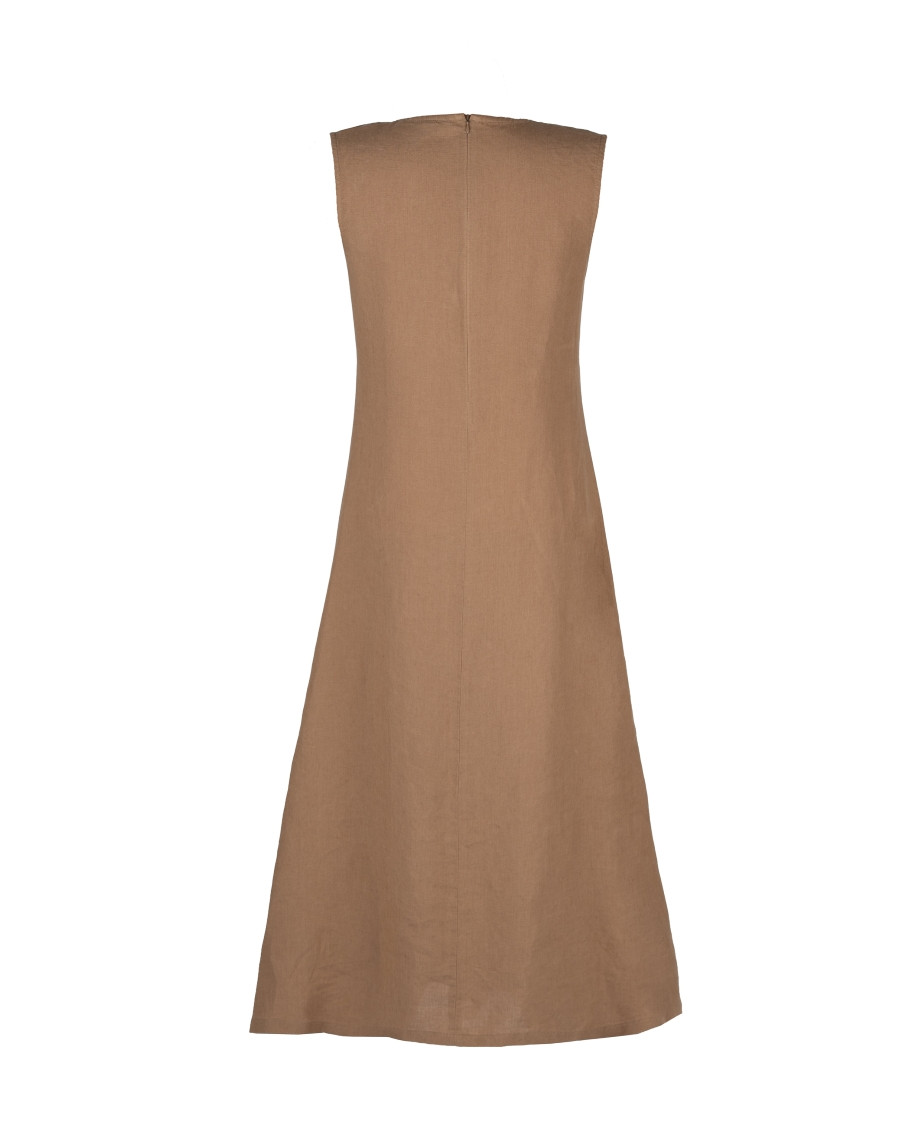 Ärmelloses langes Kleid aus Leinen