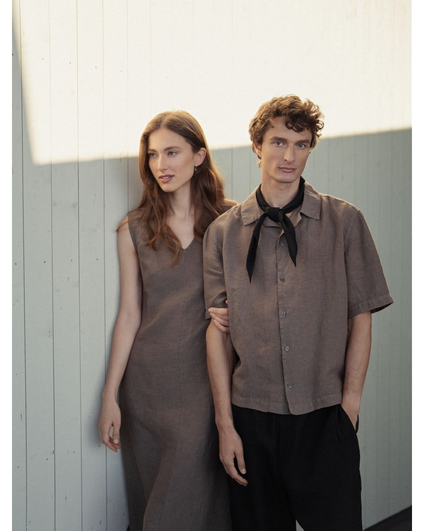 Linen sleeveless long dress