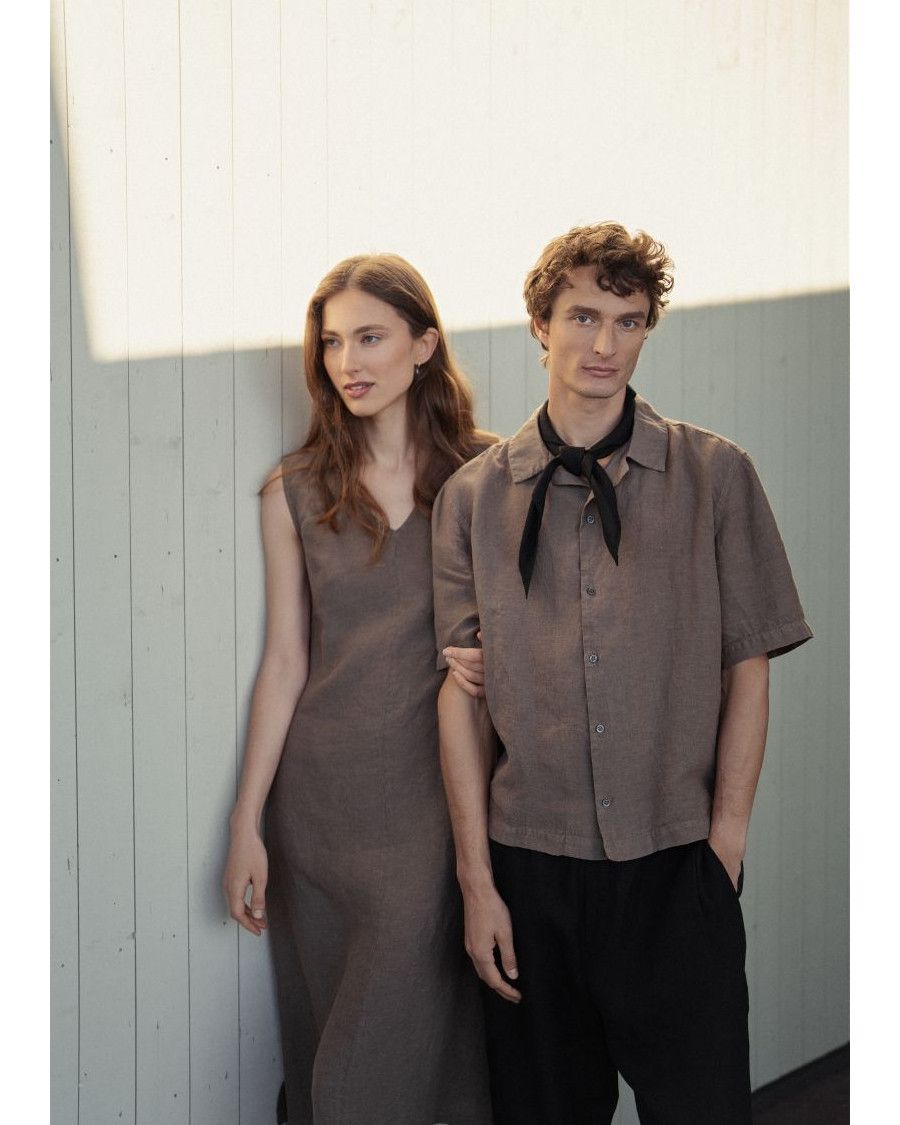 Linen sleeveless long dress