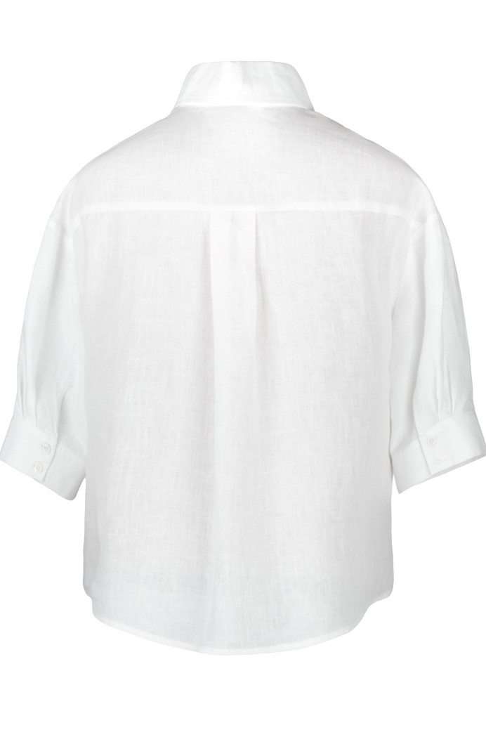Linen shirt with elbow-length sleeves