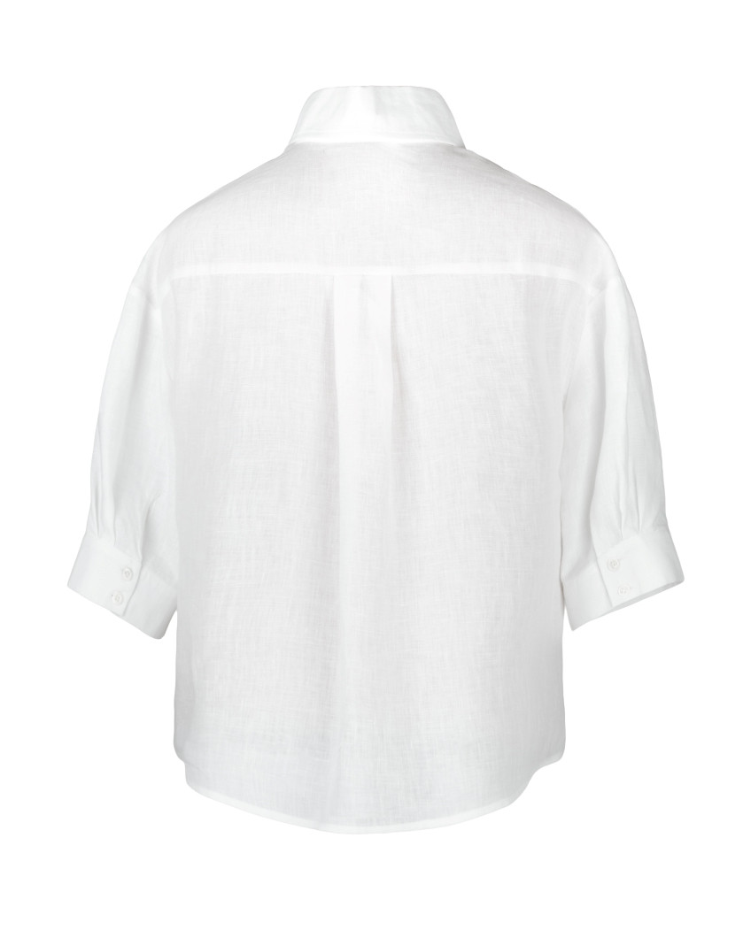 Linen shirt with elbow-length sleeves