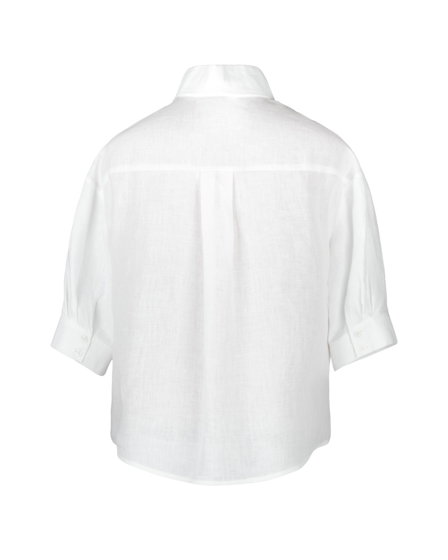 Leinenhemd mit ellbogenlangen Ärmeln