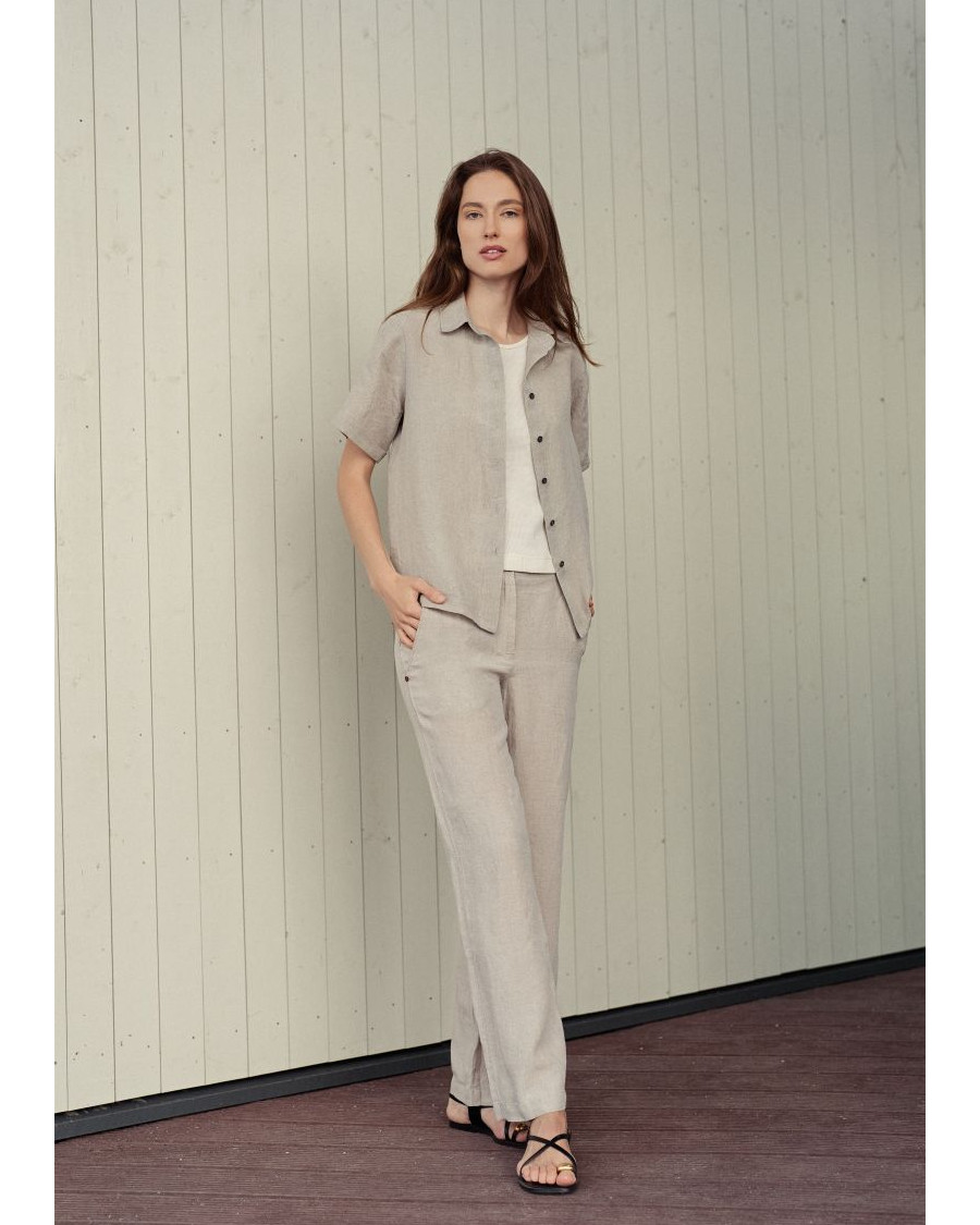 Kurzärmeliges Leinenhemd