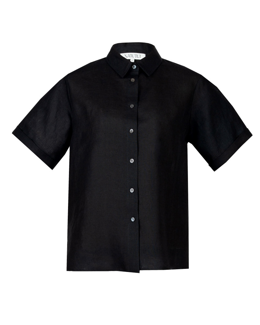 Linen short-sleeved shirt