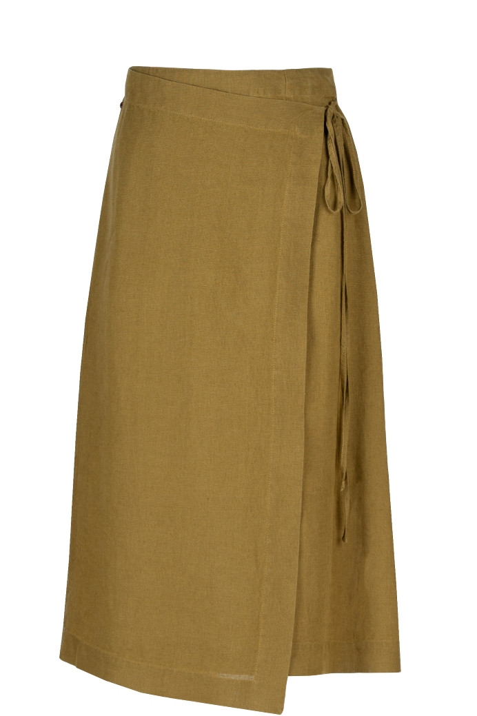 Linen amber color skirt