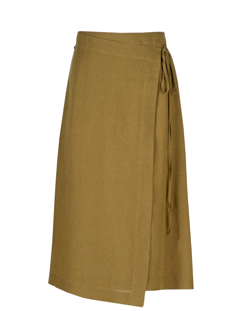 Linen amber color skirt
