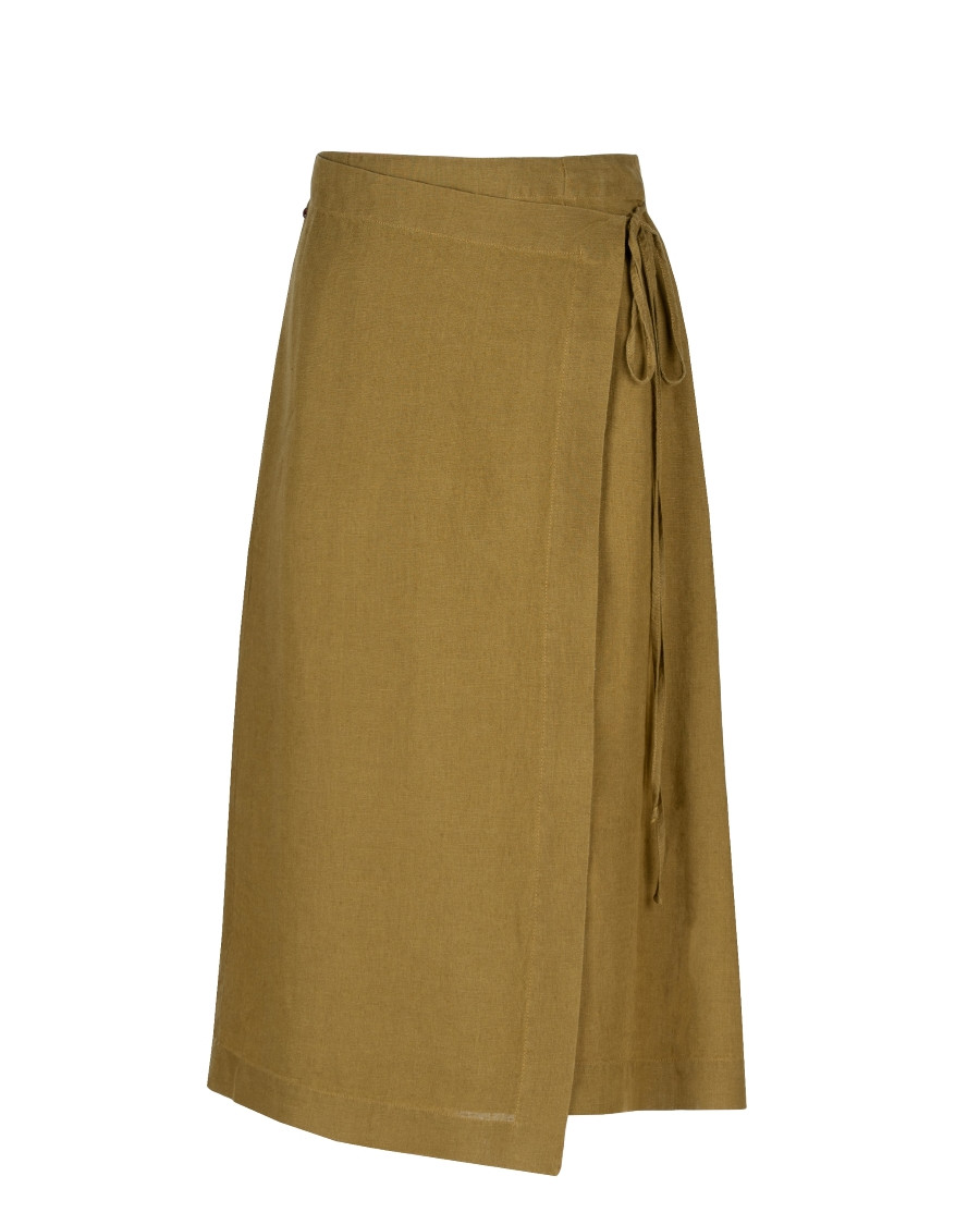 Linen amber color skirt