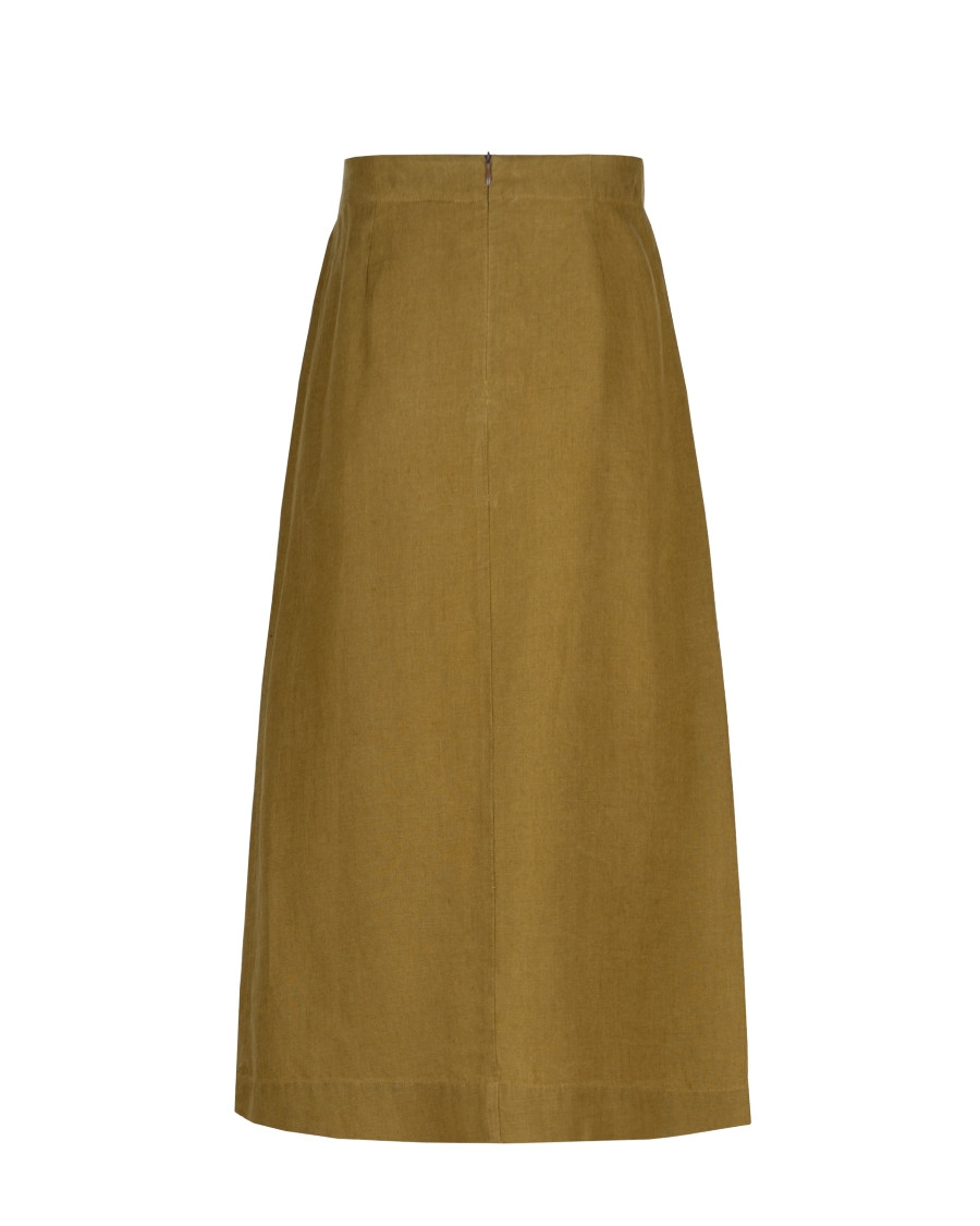 Linen amber color skirt