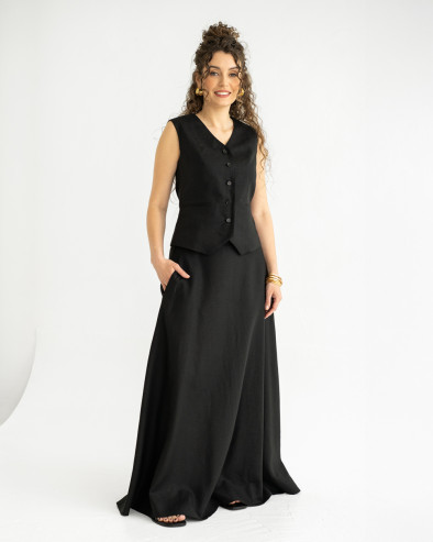 Long linen skirt