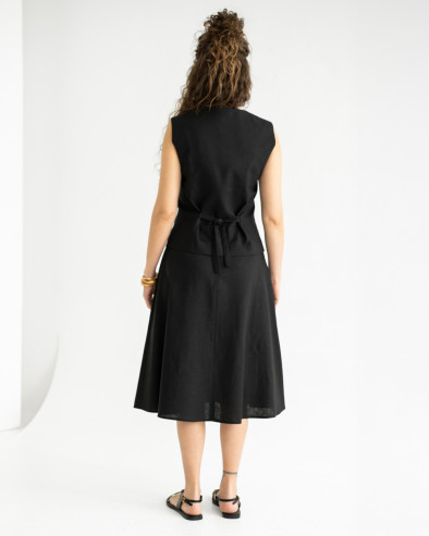 Midi linen skirt