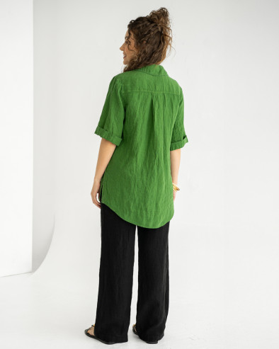 Linen short-sleeved shirt